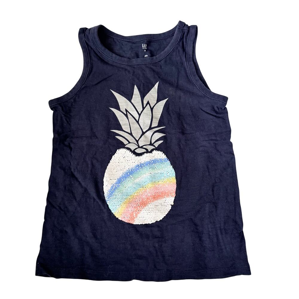 Gap Kids Reversible Sequin Pineapple Tank Top - Blue!